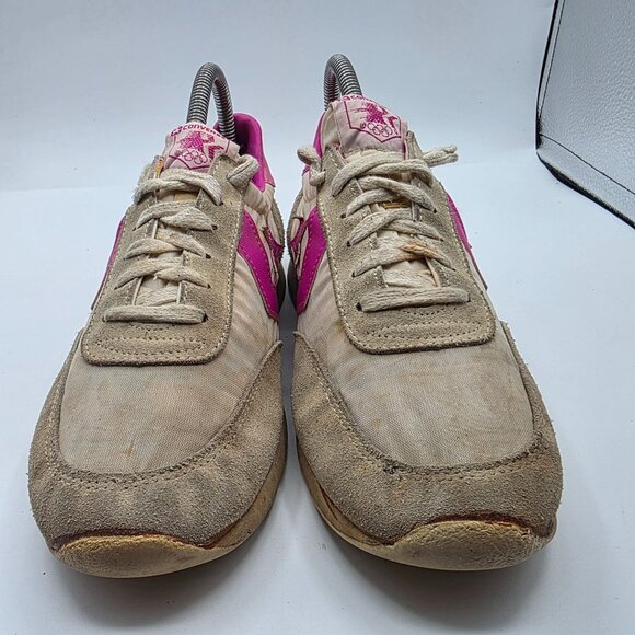 Vintage 80's Converse Womens Size 5.5 Beige Pink Sneaker Shoes Sports Walking - Picture 2 of 13
